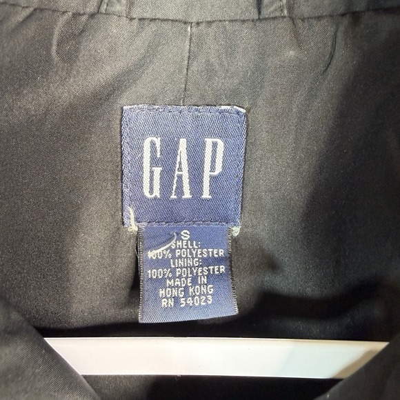 Gap Black Utility Button Up Collared Jacket Small Missing Bottom Button - Picture 2 of 6